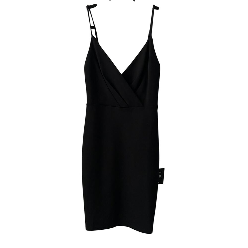 NWT Lulu’s Lavish Lattice Bodycon Black Spaghetti Strap Mini Dress Junior XS